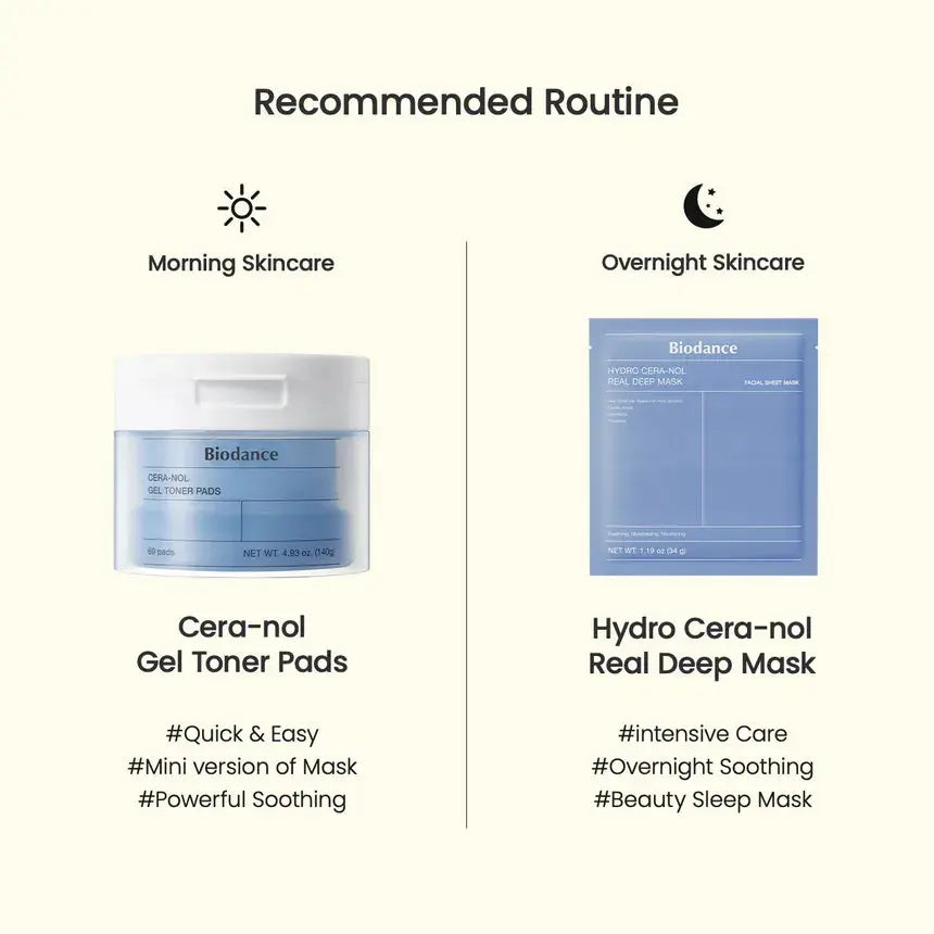 BIODANCE Hydro Cera-nol Real Deep Mask Set + Cera-nol Gel Toner Pads Medicube JOLIE'S