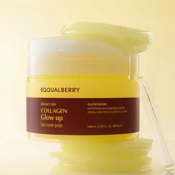Collagen Glow Up Gel Toner Pads - 60 Pads EQQUALBERRY