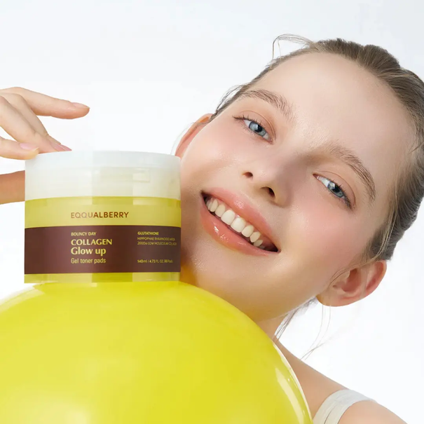 Collagen Glow Up Gel Toner Pads - 60 Pads EQQUALBERRY