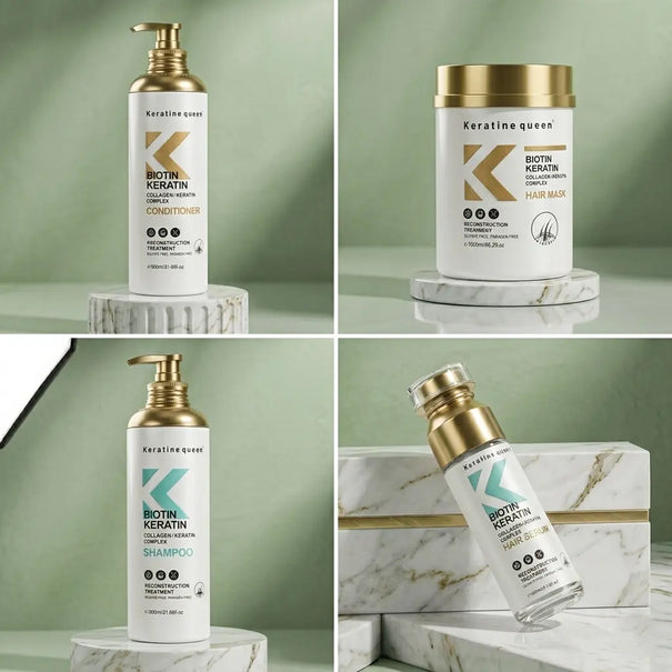 KERATINE QUEEN The Biotin & Keratin Sulfate Free Reconstruction Hair Treatment Set - JOLIE'S