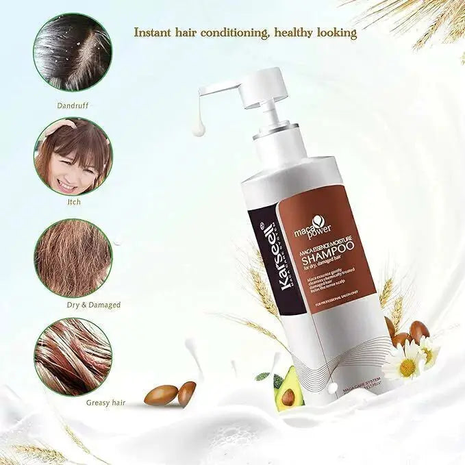 Karseell Maca Power Argan Oil Shampoo Herbal Extract Deep Moisturizing Gentle Shampoo for Dry and Damaged Hair 500 ml - JOLIE'S