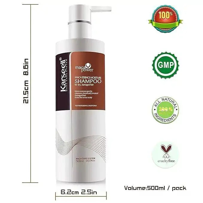Karseell Maca Power Argan Oil Shampoo Herbal Extract Deep Moisturizing Gentle Shampoo for Dry and Damaged Hair 500 ml - JOLIE'S