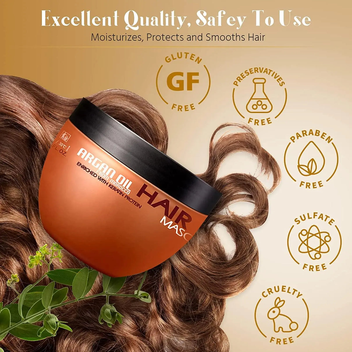 Nuspa Argan Oil Hair Mask Deep Conditioner Sulfate Free 250 ML - JOLIE'S UAE