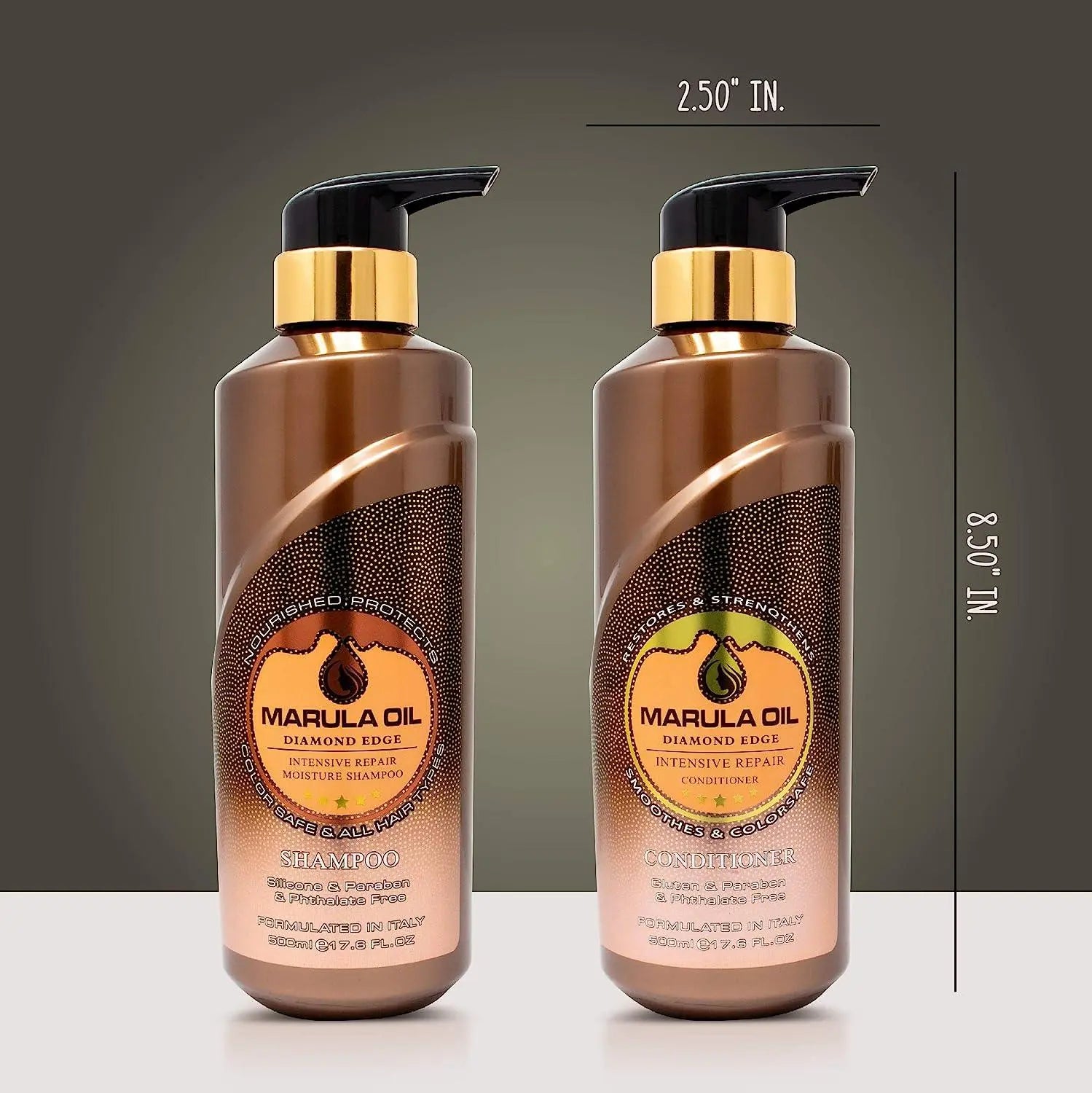 Nuspa Marula Professional Natural Oil Deep Hydrating Shampoo and Conditioner Set Sulfate Paraben Free 500 ML - JOLIE'S UAE